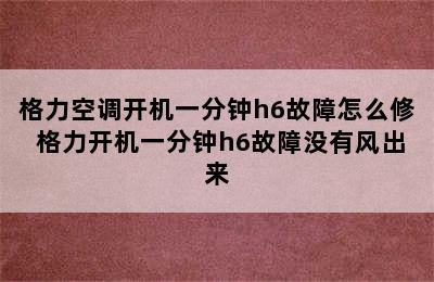 格力空调开机一分钟h6故障怎么修 格力开机一分钟h6故障没有风出来